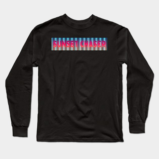Sunset Chaser | Hot Pink and Blue Long Sleeve T-Shirt by TheJadeCat